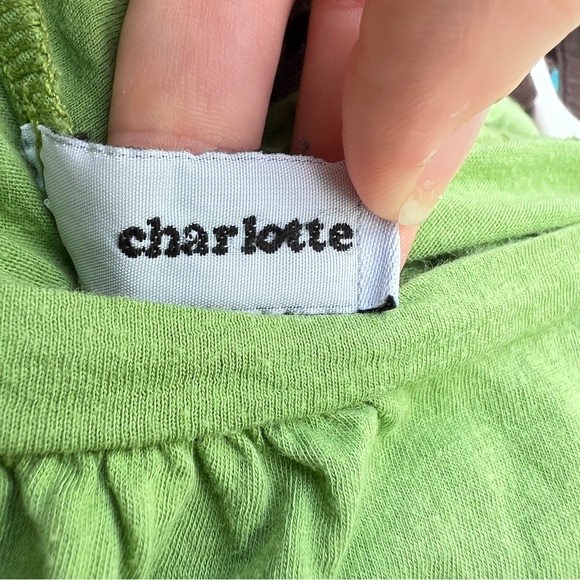 Charlotte: Green Cotton Short-Sleeve Women's Top. Size Large. - Picture 9 of 11